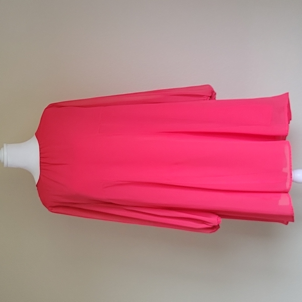 Eva Mendes New York & Company Blouson Sleeve Pink Shirt Dress. Size 10.